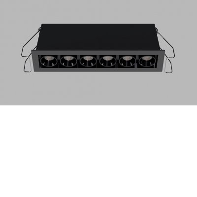 RIVA MINI Podhledové bodové svítidlo, hliník, rámeček černá, buňky černá, LED 10W, 800lm, přepín CCT teplá 2700K/3000K/neutr 4000K, Ra90, UGR<19, 230V, IP20, rozměry 126x40x31mm.