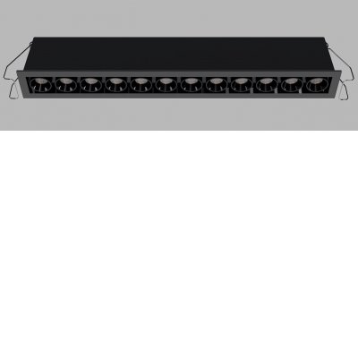 RIVA MINI Podhledové bodové svítidlo, hliník, rámeček černá, buňky černá, LED 20W, 1600lm, TW nast. teplota CCT teplá 2700K-neutr 4000K, stmív, DALI, Ra90, UGR<19, 230V, IP20, rozměry 240x40x31mm.