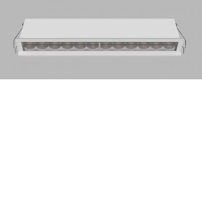 RIVA MINI WW Podhledové svítidlo, ASYMETRICKÉ svíc. (wallwasher), hliník, rámeček bílá, LED 20W, 1600lm, přepín CCT teplá 2700K/3000K/neutr 4000K, stmív. DALI/PUSH, UGR<19, 230V, IP20, 212x45x31mm.