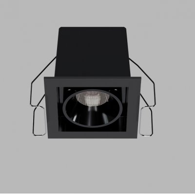 RIVA MAXI Podhledové bodové svítidlo, hliník, rámeček černá, buňky černá, LED 5W, 400lm, přepín CCT teplá 2700K/3000K/neutr 4000K, stmív. DALI/PUSH, Ra90, UGR<19, 230V, IP20, rozměry 62x62x50mm.