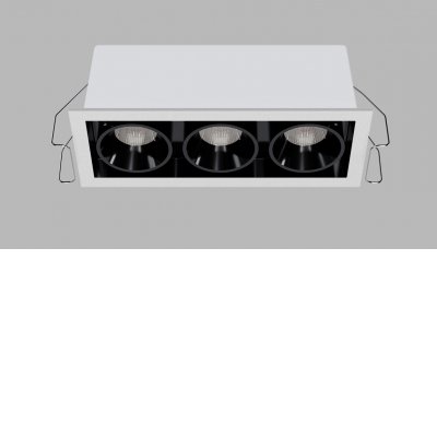 RIVA MAXI Podhledové bodové svítidlo, hliník, rámeček bílá, buňky černá, LED 15W, 1200lm, TW nast. teplota CCT teplá 2700K-neutr 4000K, stmív. DALI, Ra90, UGR<19, 230V, IP20, rozměry 153x62x50mm.