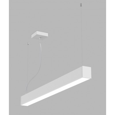 NOLI Závěsné svítidlo, kov, bílá, dif. plast opál, LED 40W, 4400lm, přep. teplota CCT teplá 3000K/neutr 4000K, stmív. DALI/PUSH, vyz. úhel 110°, Ra90, 230V, IP20, 1200x70x59mm, záv lanko l=2500mm, lze zkr