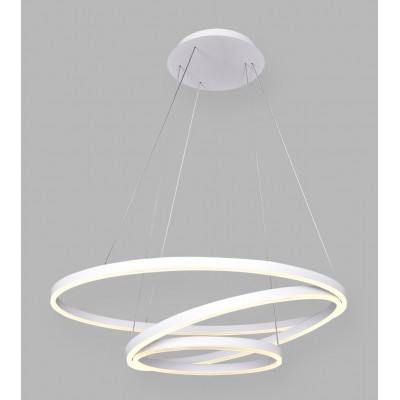 CIRCLE Závěsné svítidlo, hliník, bílá, difuzor plast opál PMMA, LED 136W, 12104lm, nast. teplota CCT teplá 3000K-neutrální, stmív Casambi, 230V, IP20, tř.1, rozměry d=800mm, vč záv. lanka l=2500mm, lze zkr
