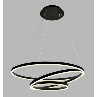 CIRCLE Závěsné svítidlo, těleso hliník, povrch bílá, nebo černá, difuzor plast opál PMMA, LED 136W, 12104lm, nast. teplota CCT teplá 3000K-neutrální, stmív dle typu, 230V, IP20, tř.1, d=800+600+400mm, vč závěs lanka l=2500mm, lze zkr