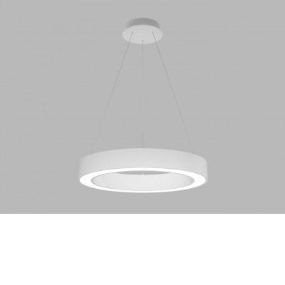 SATURN SLIM LED 50W, 80W Závěsné svítidlo, hliník, bílá, difuzor plast opál, LED 50W, 3900lm, TW Tunable white CCT teplá 3000K, neutr 4000K, Ra80, stmív ZigBee, 230V, IP20, rozměry d=600mm, h=85mm, závěs 2500mm