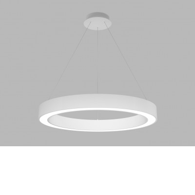 SATURN SLIM LED 50W, 80W Závěsné svítidlo, těleso hliník, povrch bílá, LED 60W, 4700lm, TW nast. teplota CCT teplá 3000K-neutrální 4000K, stmív. Casambi, 230V, IP20, tř.1, rozměry d=800mm, vč závěs lanka l=2500mm, lze zkr.