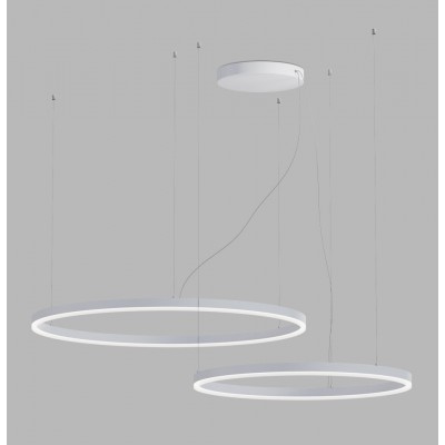 CIRCLE P-Z Závěsné svítidlo, těleso kov, bílá, LED 104W, přepín. CCT teplota teplá 3000K-neutr 4000K, stmív. TRIAC, 230V, IP20, d=600mm+800mm, vč závěs lanka l=2500mm, lze zkr.