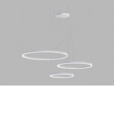 CIRCLE P-Z Závěsné svítidlo, kov, bílá, dif plast opál, LED 136W, přepín. CCT teplota teplá 3000K-neutr 4000K, stmív. Zigbee, 230V, IP20, d=400+600+800mm, vč závěs lanka l=2500mm, lze zkr.