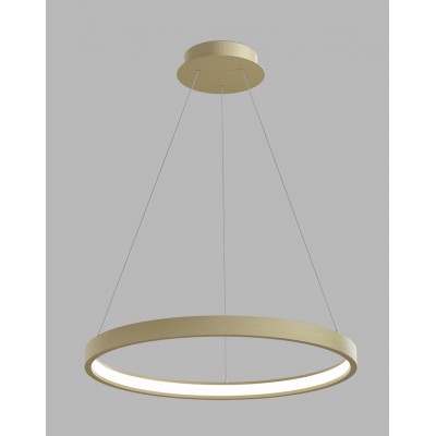 CIRO Závěsné svítidlo, hliník, zlatá, dif. plast opál, LED 40W, 2800lm, nast.teplota CCT teplá 3000K-neutrální 4000K, stmív. DALI-PUSH, 230V, IP20, tř.1, rozměry d=600mm, vč závěs lank l=2500mm, lze zkr.