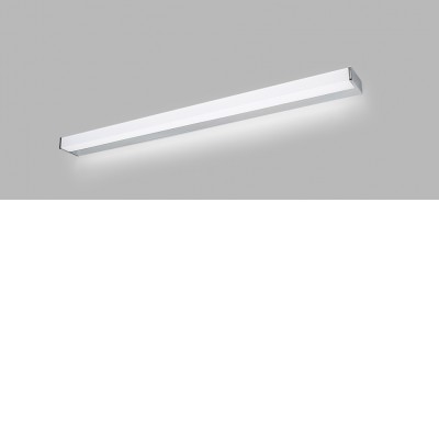 QUADRA Nástěnné svítidlo k zrcadlu, do koupelny, těleso hliník, povrch chrom, dif plast opál, LED 12W/18W/24W, CCT přepín. teplota  teplá 3000K-neutrální 4000K, Ra90, 230V, zvýš. krytí IP44, tř. 1, rozměry dle typu.