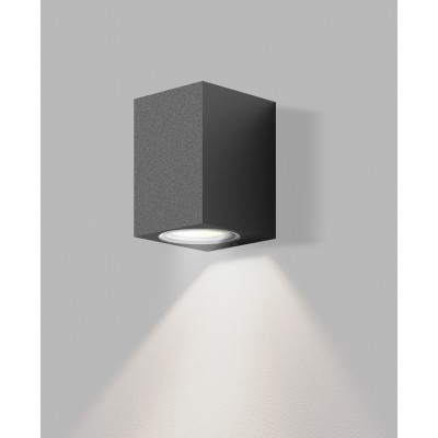 ROMY Nástěnné venkovní svítidlo, základna hliník, povrch černá antracit, difuzor sklo opál, pro žárovku 1x35W, GU10, 230V, IP65, rozměry 70x100x78mm, svítí dolů