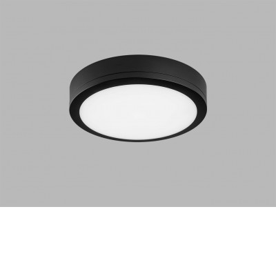 KERY Stropní venkovní svítidlo, senzor HF, základna plast černá, difuzor plast opál, LED 18W, 1950lm, nast. teplota CCT teplá 3000K-denní 5700K, 230V, IP65, Ra80, rozměry d=275mm, h=60mm.