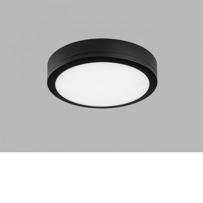 KERY Stropní venkovní svítidlo, plast černá, dif plast opál, LED 18W, 1950lm, přepín. teplota CCT teplá 3000K/neutr. 4000K/denní 5700K, stmív. dle typu DALI-PUSH/Zigbee, 230V, IP65, Ra80, rozměry d=275mm, h=60mm.