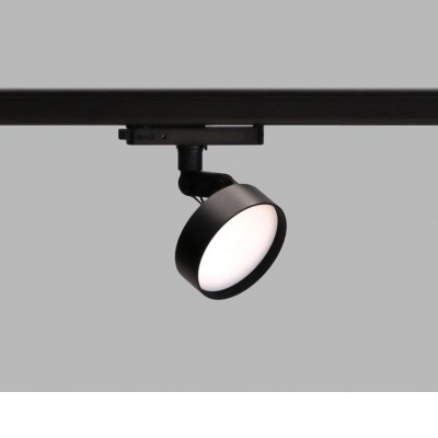 OLLIE Svítidlo do 3-fázové lišty, těleso hliník, povrch bílá/černá, difuzor plast opál, LED 12W, 1000lm, teplá 3000K, stmív. DALI dle typu, 230V, IP20, rozměry d=113mm, h=35mm.
