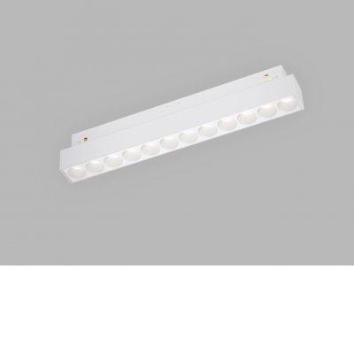 MAGLASER Svítidlo do mag. syst, kov, bílá/černá, LED 6W/534lm, 12W/1068lm,TW dle typu, teplá 3000K/neutr 4000K nebo přepín CCT teplá 2700K/3000K/3300K/3500K/ neutr 4000K,  stmív. DALI dle typu, vyzař. úhel 38°, 48V, IP20, rozměry dle typu