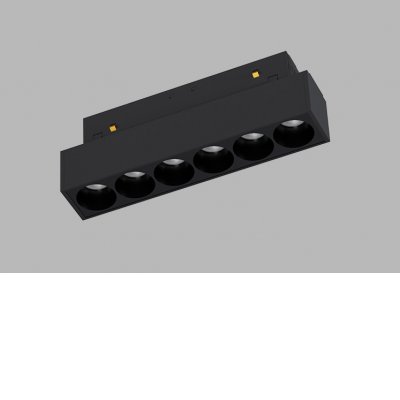 MAGLASER Svítidlo do magnetnetického systému, kov, černá, LED 6W, 534lm, přepín CCT teplá 2700K/3300K/neutr 4000K,  vyzař. úhel 38°, 48V, IP20, rozměry 205x44x22mm.