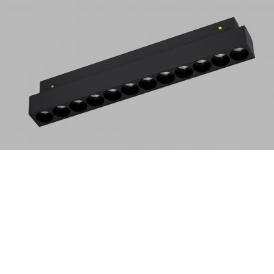 MAGLASER Svítidlo do magnetnetického systému, kov, černá, LED 12W, 1068lm, přepín CCT teplá 3000K/3500K/neutr 4000K,  vyzař. úhel 38°, 48V, IP20, rozměry 235x44x22mm.