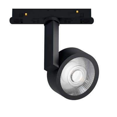 MAXO Bodové svítidlo do magnetického systému, reflektor, nast. směr svícení, těleso kov, povrch černá/bílá, LED 8W, 480lm, teplá 3000K/neutrální 4000K, stmív. DALI dle typu, 48V, IP20, rozměry d=72mm, h=118mm.