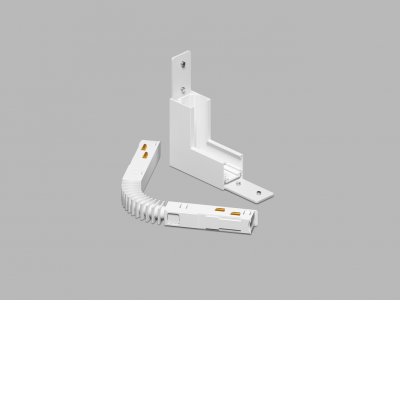 MAG II LOW Rohová L spojka 90°, vertikální odbočení, stropního magnetického systému, materiál hliník, povrch bílá, stmívání DALI, 48V, rozměry 68x26x68mm.