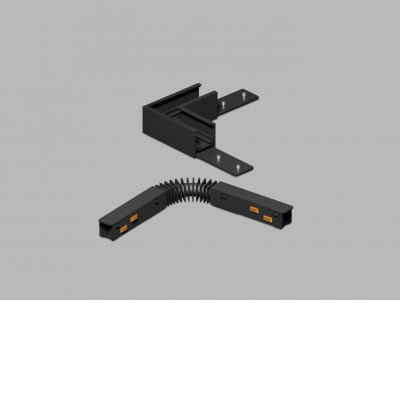 MAG II LOW Rohová L spojka 90°, horizontální odbočení, stropního magnetického systému, materiál hliník, povrch černá/bílá, stmívání DALI, 48V, rozměry 68x27x68mm.