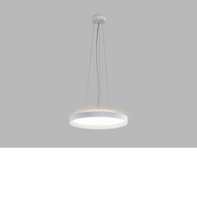 MOON 40 P/N-Z, W Závěsné svítidlo, hliník, bílá, difuzor plast opál, LED 36W, 2800lm TW nastavitelná teplota CCT teplá 3000K-neutrální 4000K, Ra90, stmív ZigBee, 230V, IP20, d=400mm, h=70mm, závěs l=2500mm