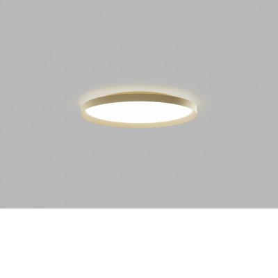 MOON 60, G Stropní svítidlo, hliník, zlatá, difuzor plast opál, LED 60W, 4200lm, TW nastavitelná teplota CCT teplá 3000K-neutrální 4000K, Ra90, stmív Casambi, 230V, IP20, d=600mm, h=70mm