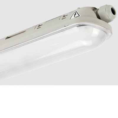 LORAS 40W DALI Průmyslové, prachotěsné svítidlo, těleso plast šedá, difuzor plast, LED 40W, 6000lm, denní 5000K, stmív. DALI, Ra80, 230V, IP65, IK08, tř.1, rozměry 1180x61x72mm, průběžné zapojení.