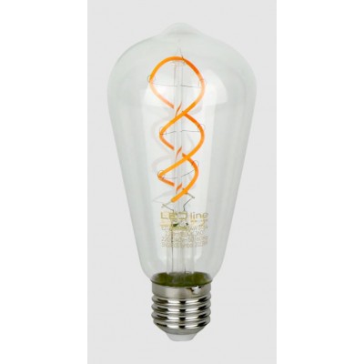 LED žárovka 4W E27 Světelný zdroj, retro žárovka, sklo čiré, LED 4W, 230lm, E27, teplá 1800K, Ra80, 230V, životnost 50.000 hod, IP20, d=64mm.