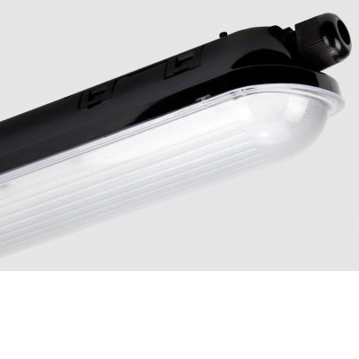 LORAS 21W/30W/40W/55W/80W Průmyslové, prachotěsné svítidlo, těleso plast šedá, nebo černá, difuzor plast, LED 21W/30W/40W/55W/80W, neutrální 4000K/denní 5000K, stmív. dle typu, Ra80, 230V, IP65, IK08, tř.1, rozměry dle typu, průběžné zapojení.