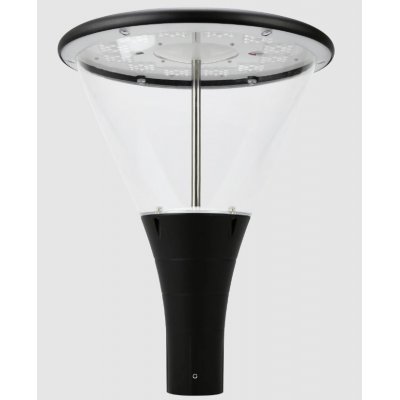 CISCO 30W/60W, IP66 Veřejné parkové osvětlení, těleso hliník, povrch černá, krycí plast čirý, LED 30W/4500lm, 60W/9000lm, neutrální 4000K, Ra80, ULOR 10%, 230V, IP66, IK08, rozměry hlavice d=450mm, h=577mm, montáž na stožár d=60mm