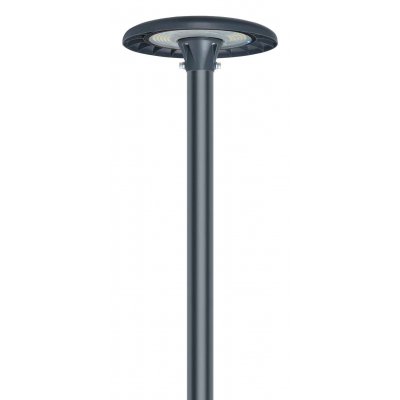 HESN 50W Veřejné parkové osvětlení, hliník, šedá, LED 50W, 6000lm, přepín CCT teplá 3000K/neutr 4000K/denní 5000K, Ra80, ULOR 2,3%, 230V, IP65, tř.1, d=382mm, h=117mm, na stožár d=60mm