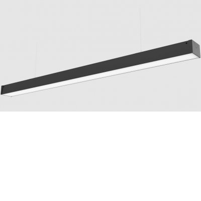 MIHES 60W Přisazené/závěsné svítidlo, těleso plast černá, LED 60W, 7800lm, neutrální 4000K, vyzař. úhel P18° ASYMETRICKÝ, Ra80, 230V, IP20, tř.1, rozměry 1444x52x70mm.