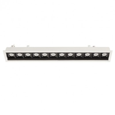CELLULAR LED 12 Stropní, podhledové, bodové, svítidlo, těleso kov, povrch bílá, komínek bílá, nebo černá, LED 27W, teplá 2700K, nebo 3000K, vyzař. úhel 15°/34°/50, Ra90, 700mA, UGR<13, IP20, rozměry 332x46x50mm