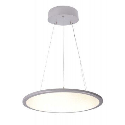 LED PANEL TRANSPARENT Závěsné svítidlo, hliník, povrch stříbrná, dif plast opál, LED 50W, neutrální 4000K, 5600lm,  stmív TRIAC, Ra80, 230V, IP20, rozměry d=580mm, vč závěs lanka l=1500mm, lze zkrátit, svítí nahoru/dolů