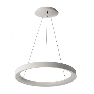 MEROPE Závěsné svítidlo, těleso hliník, povrch bílá/kávová, difuzor plast opál, LED 35W, 2990lm, teplá 3000K, 230V, IP20, tř.1, rozměry d=480mm, vč závěs lanka l=1500mm, lze zkrátit.