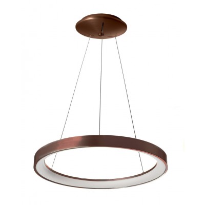 MEROPE Závěsné svítidlo, hliník, povrch kávová, difuzor plast opál, LED 35W, 2990lm, teplá 3000K, Ra80, 230V, IP20, rozměry d=480mm, vč závěs lanka l=1500mm, lze zkrátit.