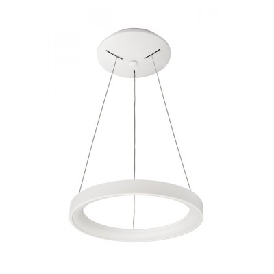 MEROPE Závěsné svítidlo, hliník, povrch bílá, difuzor plast opál, LED 30W, přepín. CCT teplá 3000K-neutrální 4000K, stmív TRIAC, Ra80, 230V, IP20, rozměry d=380mm, vč závěs lanka l=1800mm, lze zkrátit