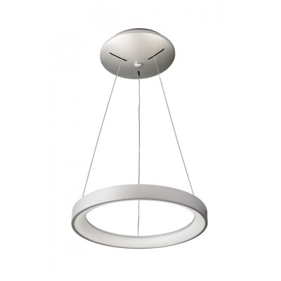 MEROPE Závěsné svítidlo, hliník, povrch stříbrná, difuzor plast opál, LED 60W, přepín. CCT teplá 3000K-neutrální 4000K, stmív TRIAC, Ra80, 230V, IP20, rozměry d=780mm, vč závěs lanka l=3000mm, lze zkrátit