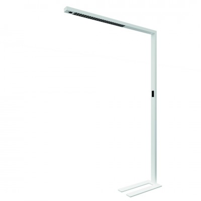 Stehleuchte Stojací lampa, senzor přítomnosti, dosah 3m, záběr 85°, hliník, bílá, LED 80W, nast. CCT teplá 2700K-denní 6500K, UGR<6, vyzař úh 50°, dotyk stmívač, Ra95, 230V, 64x1950x1240mm, svítí nahoru/dolů