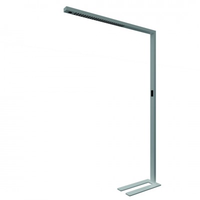 Stehleuchte Stojací lampa, senzor přítomnosti, dosah 3m, záběr 85°, hliník, šedostřír, LED 80W, nast. CCT teplá 2700K-denní 6500K, UGR<6, vyzař úh 50°, dotyk stmívač, Ra95, 230V, 64x1950x1240mm, svítí nahoru/dolů