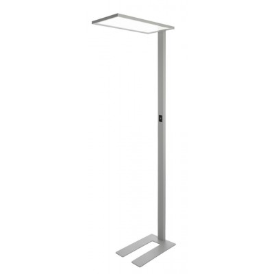 Stehleuchte Stojací lampa, těleso hliník, povrch šedostříbrná, dif plast transparentní, LED 55W, 6245lm, neutrální 4000K, UGR<19, vyzař úh 150°, dotyk stmívač, Ra80, 230V, 310x1950x610mm, svítí nahoru/dolů