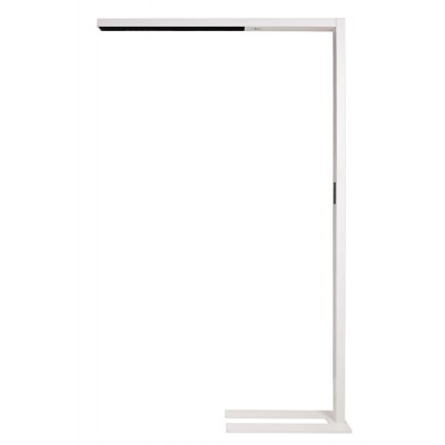 Office Three Motion Stojací lampa, hliník bílá LED 80W, 9600lm nahoru 55W, dolů 25%, neutrální 4000K, UGR<6, vyzař úh 50°, dotyk stmívač, senzor přítomnosti, Ra80, 230V, IP20, 1950x64x1056mm