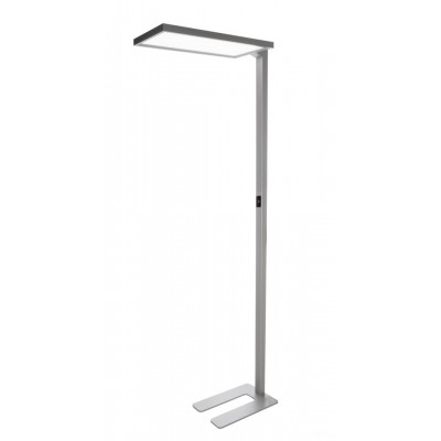 Stehleuchte Stojací lampa, těleso hliník, povrch šedostříbrná, dif plast opál, LED 80W, 6700lm, teplá 3000K, UGR<19, vyzař úhel 90°, dotyk stmívač, Ra80, 230V, IP20, 310x1950x610mm, svítí nahoru/dolů