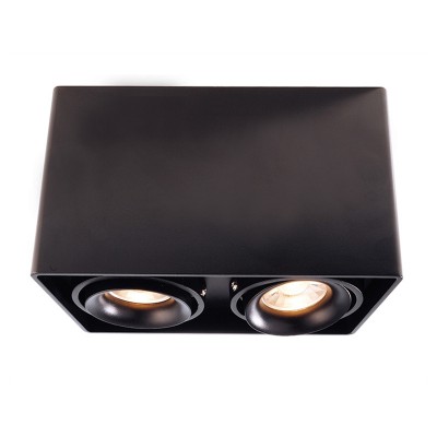 MONA II Přisazené stropní svítidlo, výklopné sv.zdr. +-45°, materiál hliník, povrch černá, pro žárovku 2x50W, GU10, 230V, IP20, tř.1, rozměry 186x93x120mm