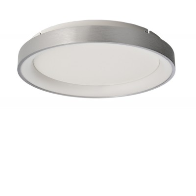 MEROPE Stropní svítidlo, těleso hliník, povrch stříbrná, difuzor plast opál, LED 60W, přepín CCT teplá 3000K-neutrální 4000K, stmívatelné TRIAC, d=780mm, h=60mm, svítí nahoru/dolů
