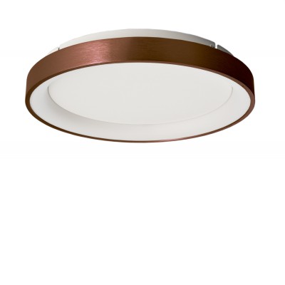 MEROPE Stropní svítidlo, těleso hliník, povrch kávová, difuzor plast opál, LED 30W, přepín CCT teplá 3000K-neutrální 4000K, stmívatelné TRIAC, d=380mm, h=60mm, svítí nahoru/dolů