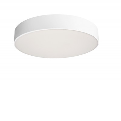 MENKAR Stropní svítidlo, těleso hliník, povrch bílá, difuzor plast opál, LED 45W, přepín CCT teplá 3000K-neutrální 4000K, stmív TRIAC, 230V, IP20, rozměry d=400mm, h=90mm, svítí nahoru/dolů