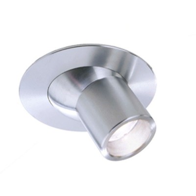 POINT VÝPRODEJ Vestavné bodové svítidlo výklopné +-35°, materiál hliník, povrch elox šedostříbrná, LED 1W, teplá 3000K, vyzař úhel 30°, 230V, IP20, d=40mm.