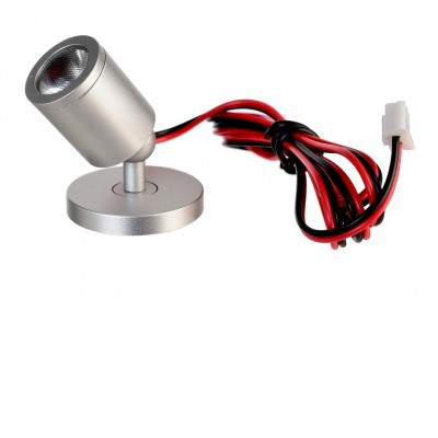HERCULIS Bodové svítidlo, nastav. směr svícení, mag. hlavice, těleso hliník, šedostříbrná, LED 1W, neutrální 4000K, Ra90, 350mA, IP20, rozměry d=31mm, h=42mm.