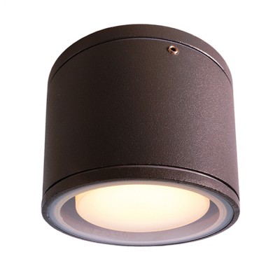 MOB I Přisazené stropní venkovní svítidlo, materiál hliník, povrch antracit, difuzor plast opál, pro LED 1x9W, GX53, 230V, IP54, tř.1, rozměry d=108mm, h=92mm